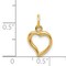 14K Yellow Gold Heart Charm Polished Love Pendant Jewerly 16mm x 9mm